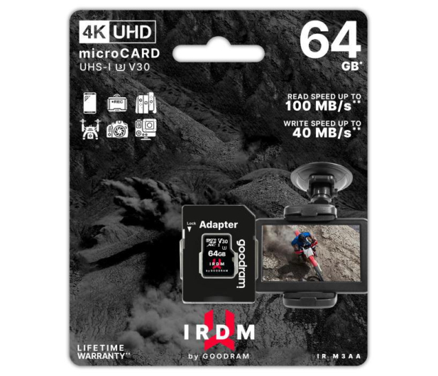 GOODRAM 64GB microSDXC IRDM 100MB/s UHS-I U3 V30 - 604914 - zdjęcie 2